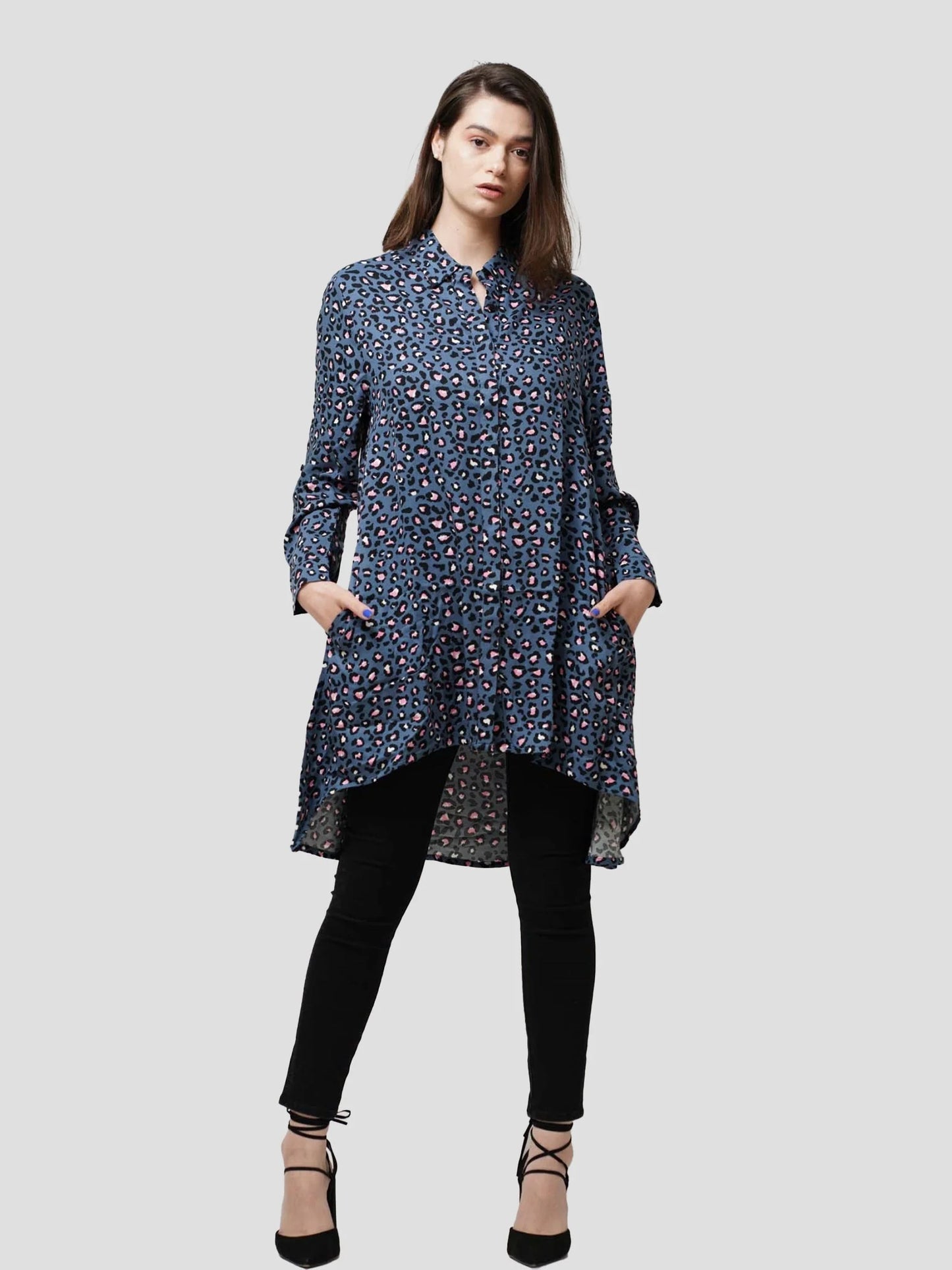 Women Animal Print Tunic Dress