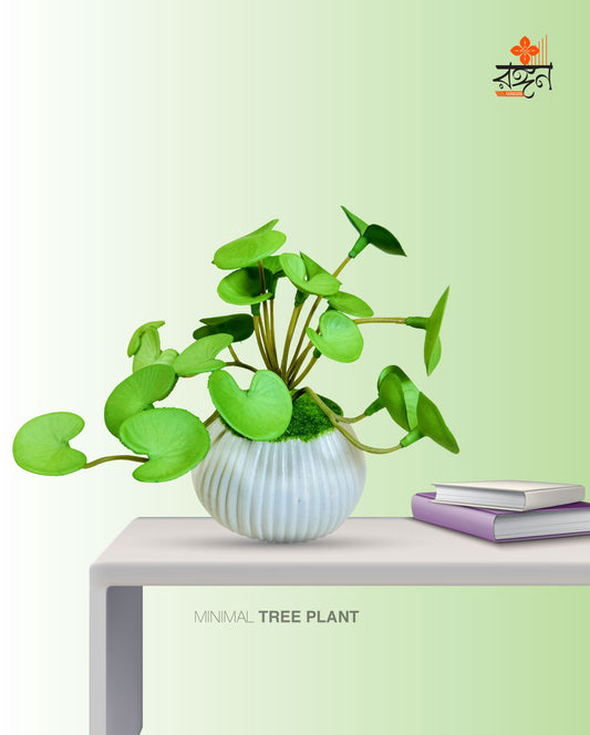 Artificial rubber peperomia tree plant for home decorations